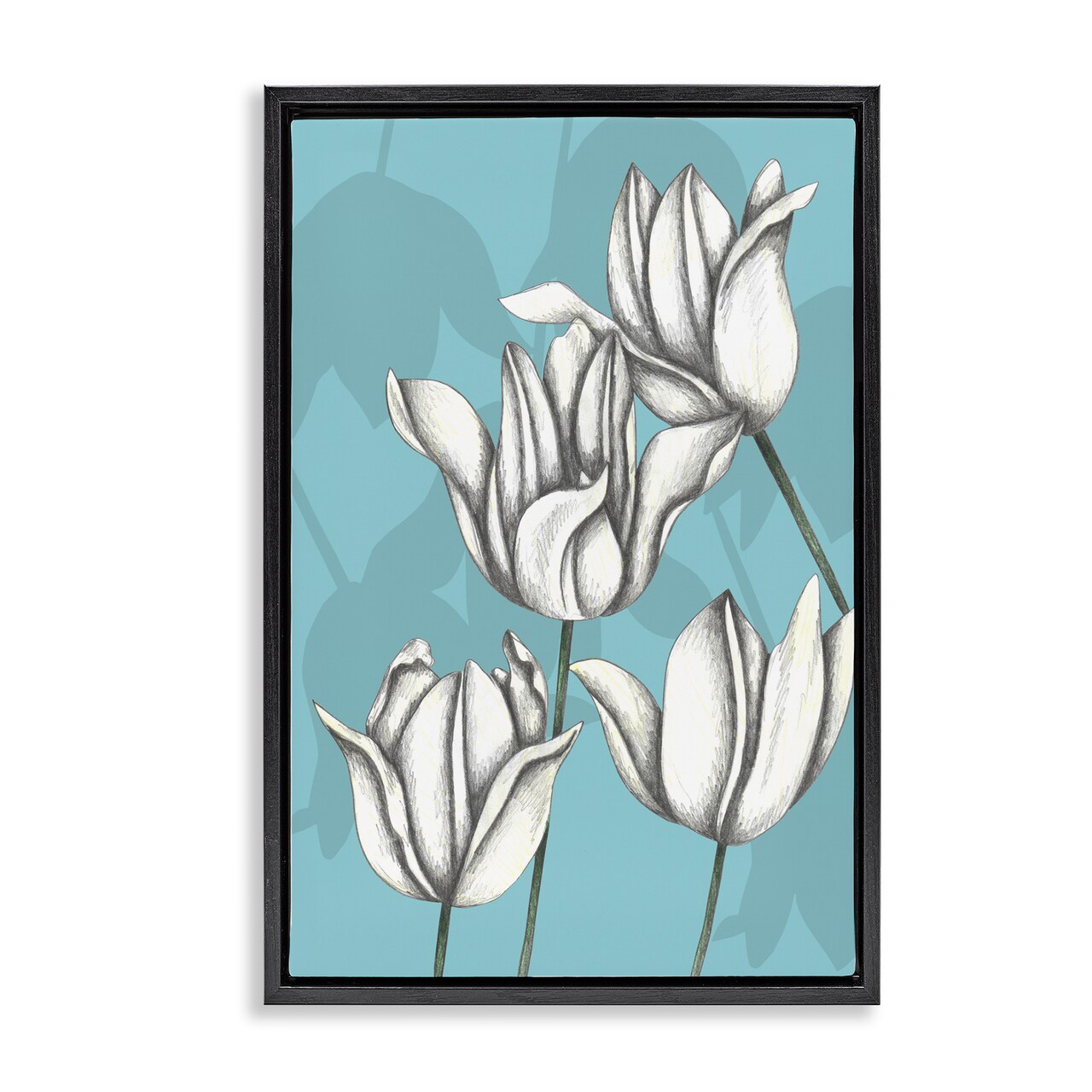 Stupell Industries Sketched Tulips Keep Growing Floating Frame, design by Cecilia Battaini